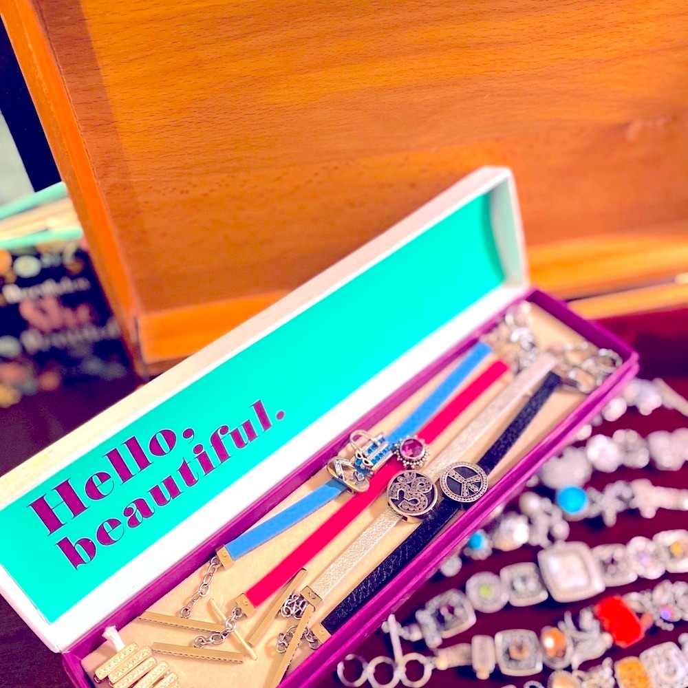 Lori Bonn Sterling Pink and Blue Bracelet Set